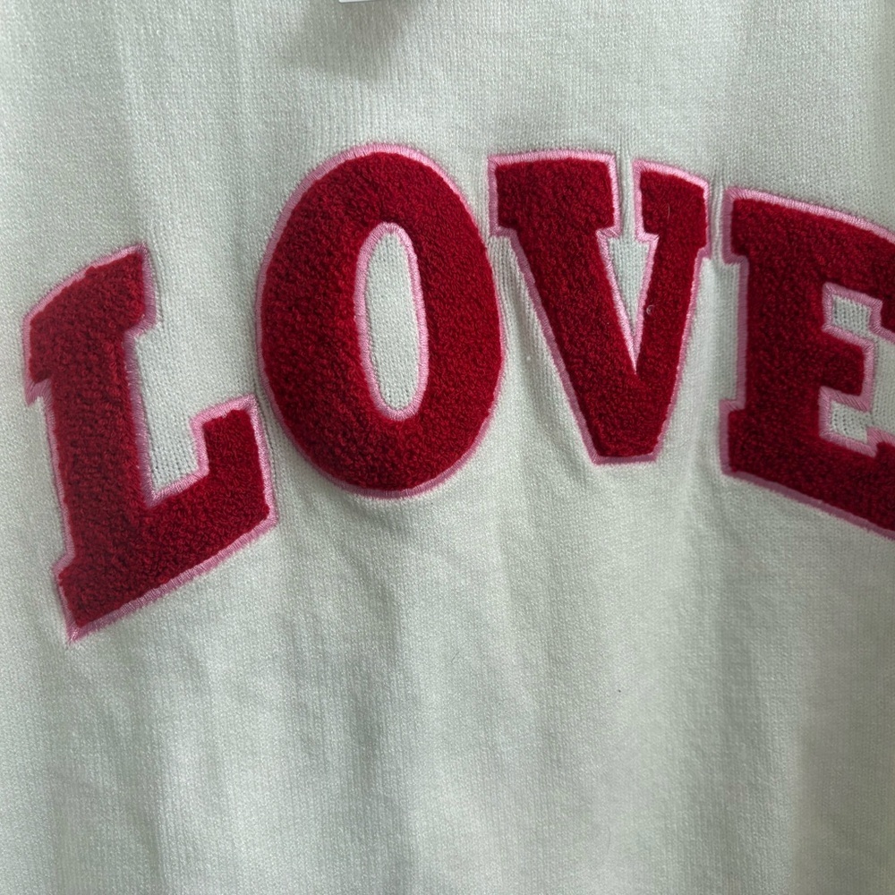 32 Degrees Cream Sweater with Red Love Print - Picture 3 of 4